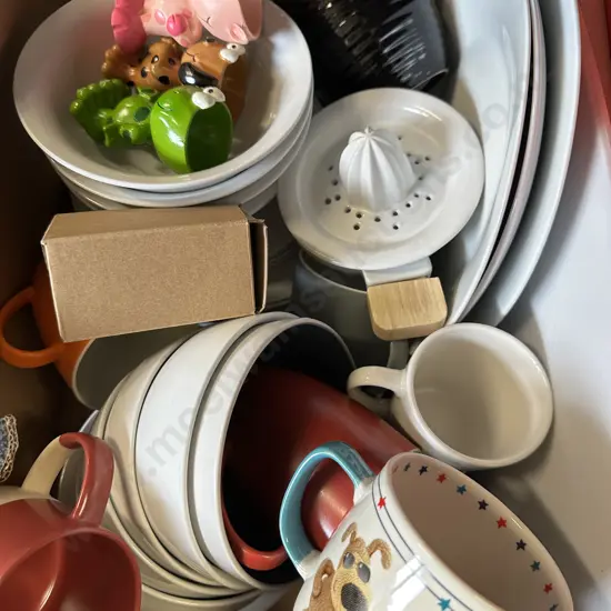 Assorted Crockery, Bread Boards Etc